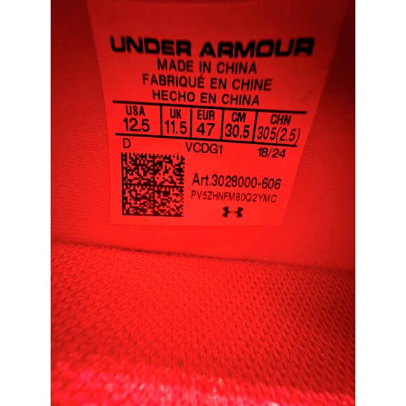 Under Armour UA Highlight 2 MC Mens Size 12.5 Red Knit Football Cleats Shoes - Picture 8 of 10